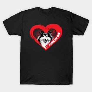 I Love My Shetland Sheepdog - Family dog - I Love my dog T-Shirt